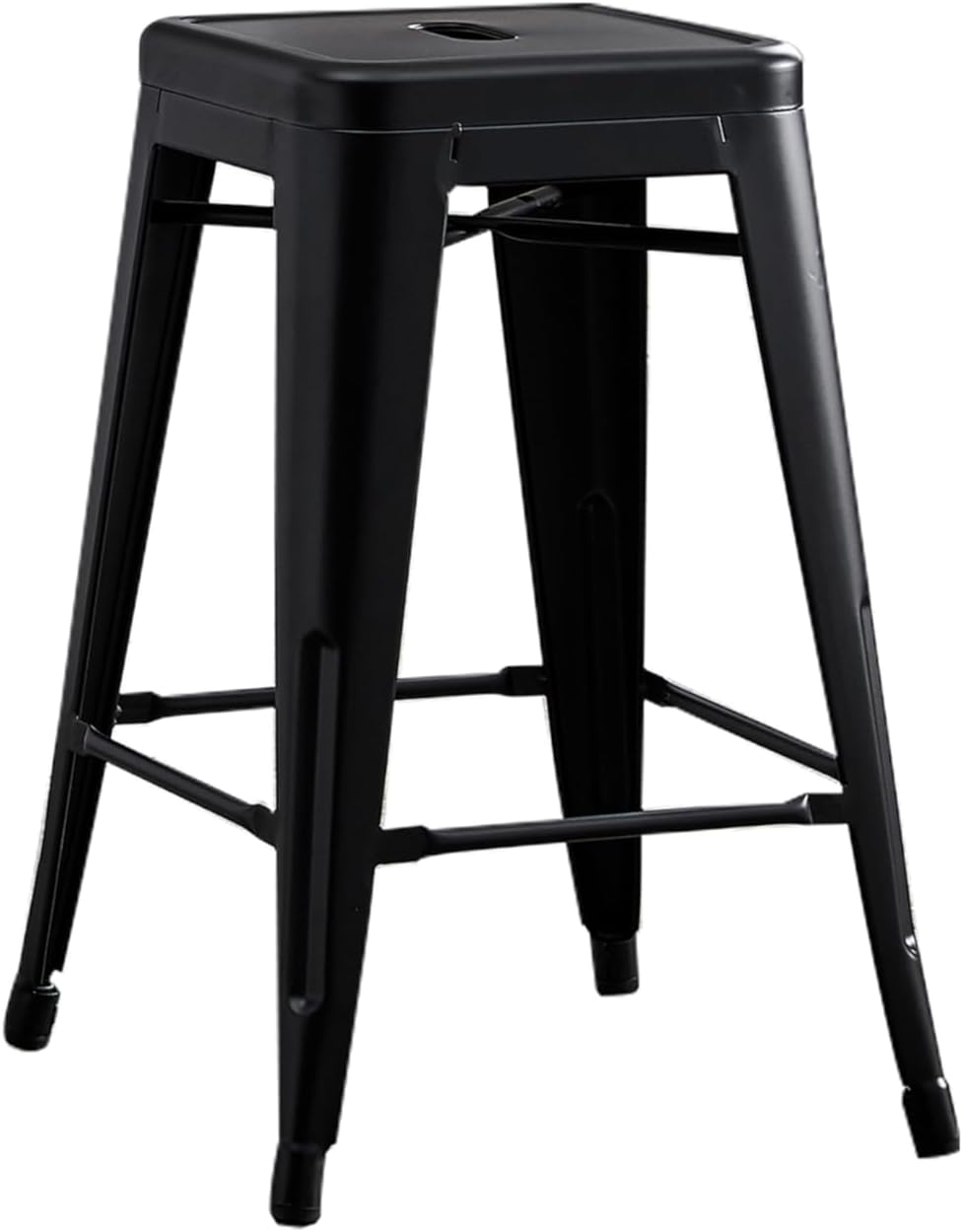 AC Pacific 24” Metal Backless Barstool Set of 2 – Country Rustic Style, Lightweight & Sturdy Build, Easy Assembly – Matte Black Finish