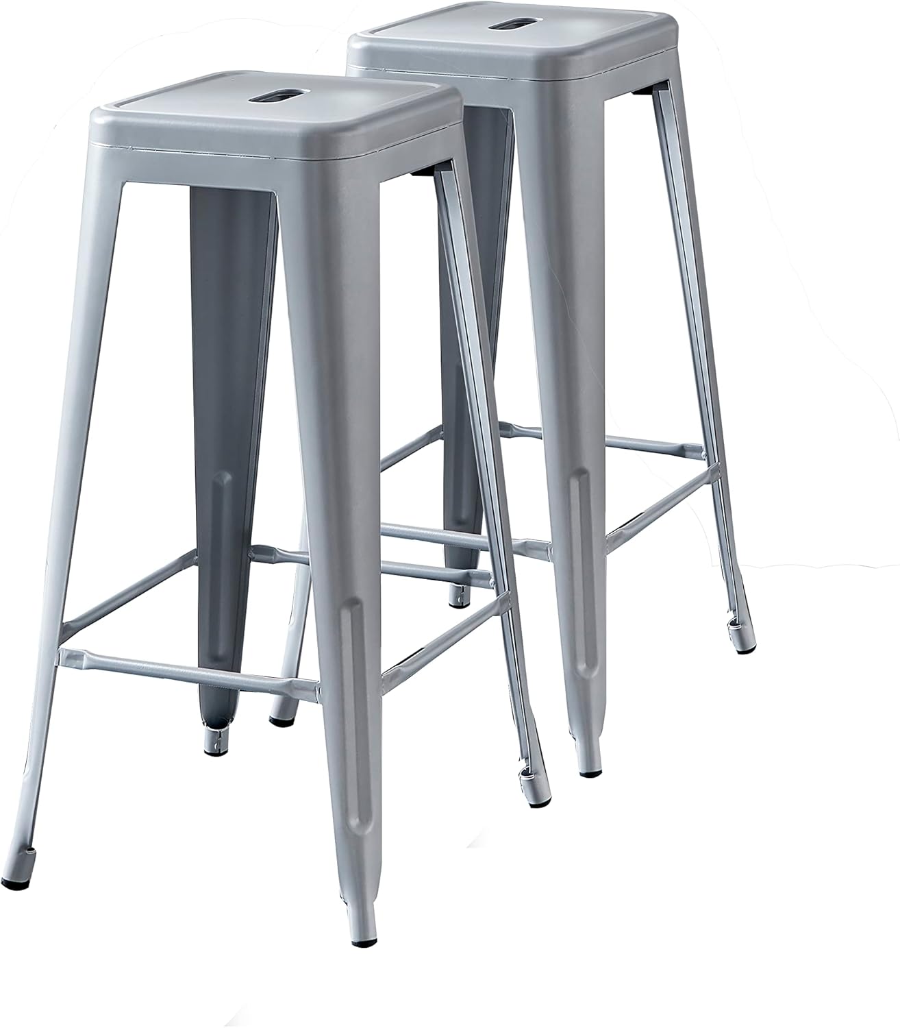 AC Pacific 24” Metal Backless Barstool Set of 2 – Country Rustic Style, Lightweight & Sturdy Build, Easy Assembly – Matte Black Finish