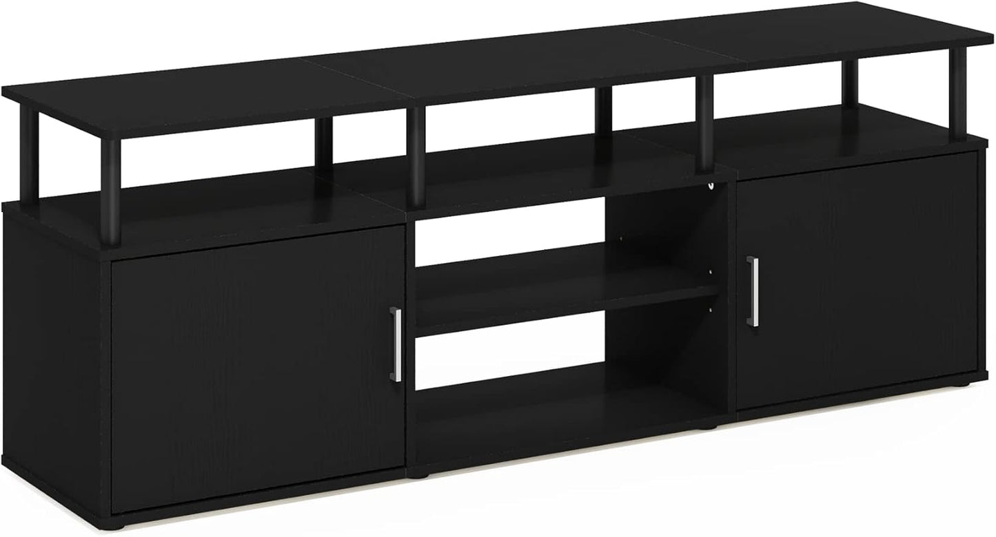 Furinno JAYA Large Entertainment Stand for TV Up to 55 Inch, French Oak Grey/Black