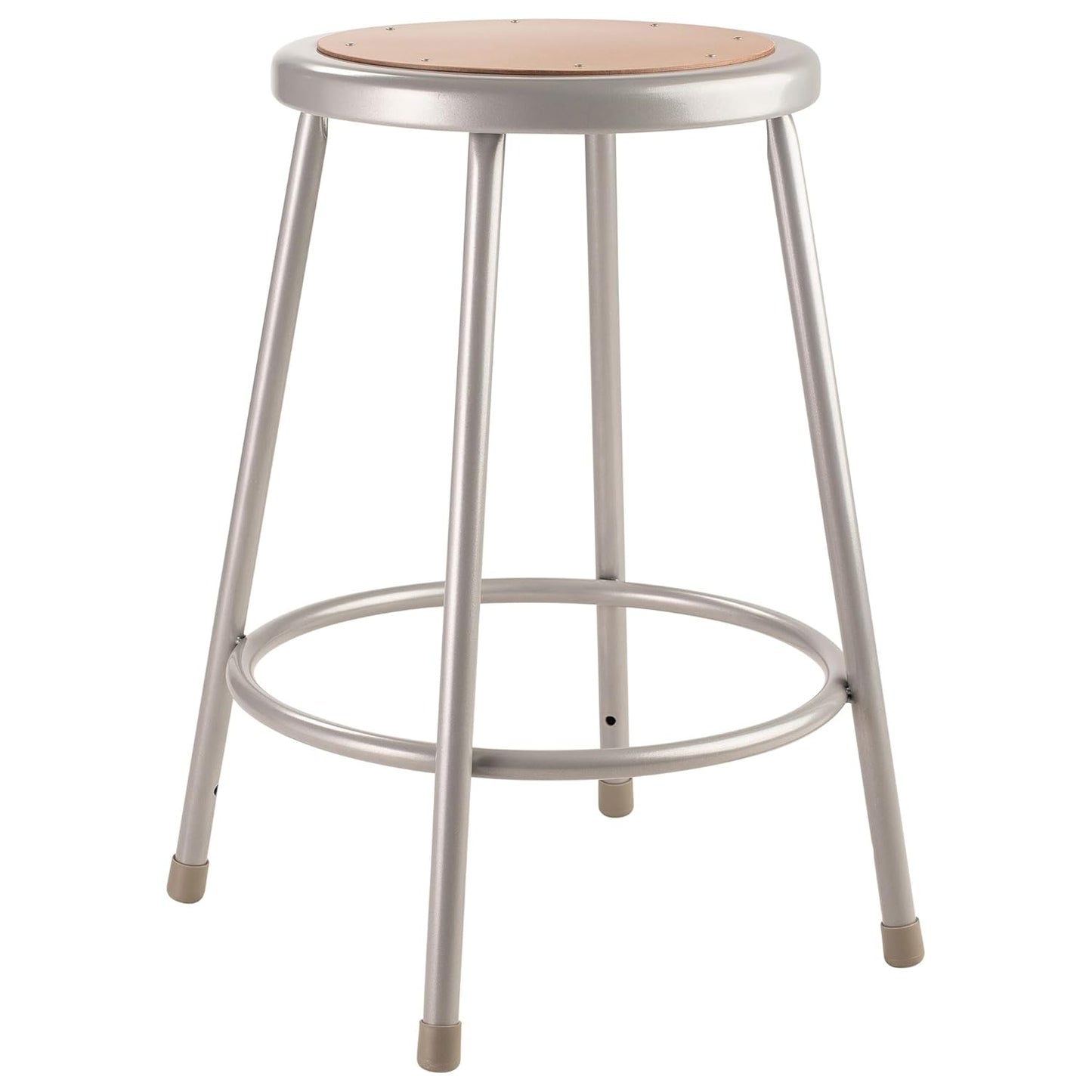 National Public Seating 6200 Series Heavy Duty 18 Inch Steel Stool with 1 Inch Round Seat Pan Supports up to 500 Pounds, Black Frame and Legs