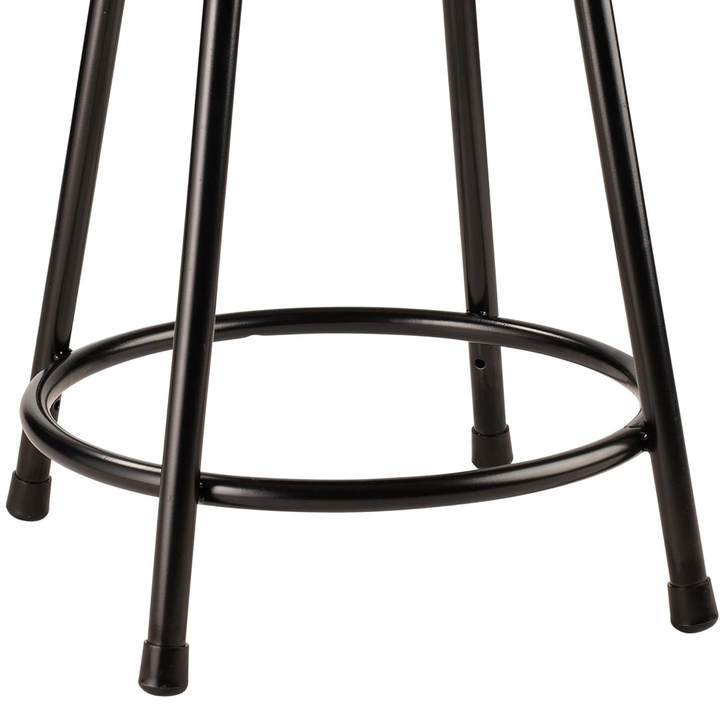 National Public Seating 6200 Series Heavy Duty 18 Inch Steel Stool with 1 Inch Round Seat Pan Supports up to 500 Pounds, Black Frame and Legs