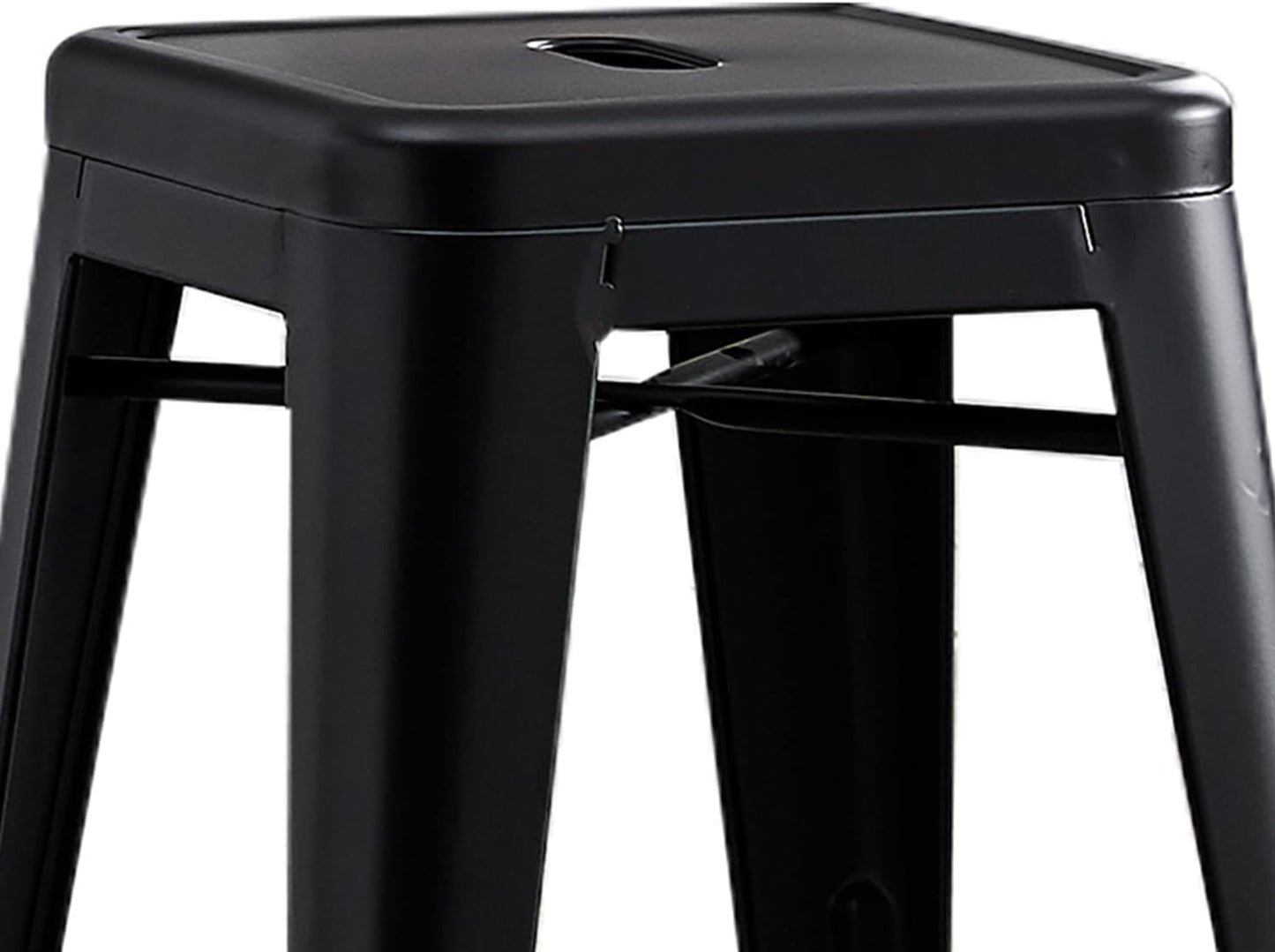 AC Pacific 24” Metal Backless Barstool Set of 2 – Country Rustic Style, Lightweight & Sturdy Build, Easy Assembly – Matte Black Finish