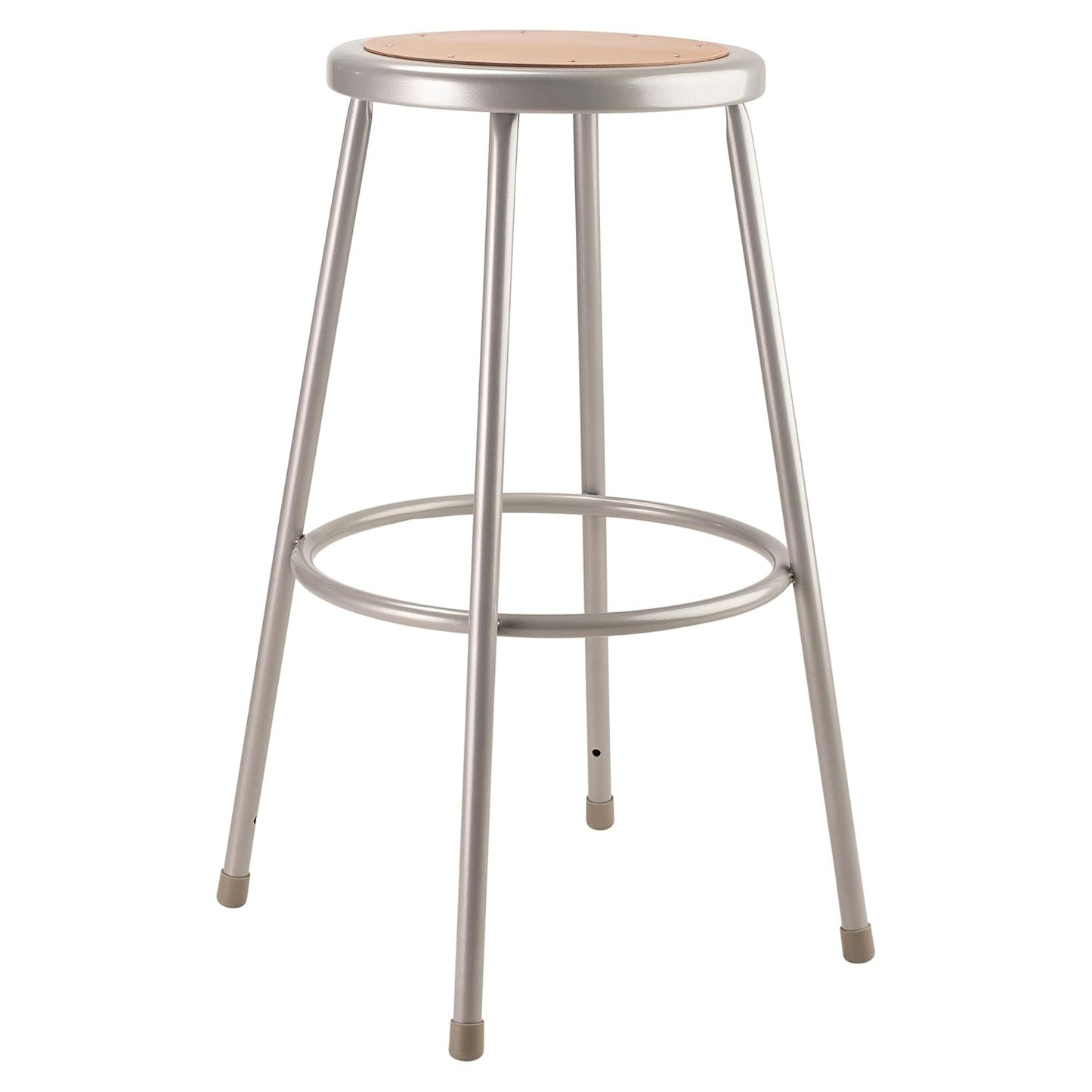 National Public Seating 6200 Series Heavy Duty 18 Inch Steel Stool with 1 Inch Round Seat Pan Supports up to 500 Pounds, Black Frame and Legs