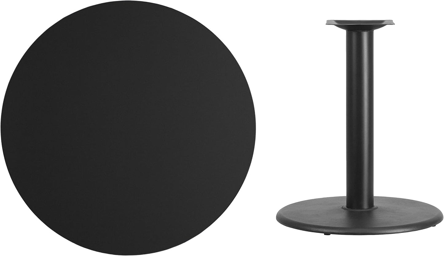 Flash Furniture Stiles 36'' Round Black Laminate Table Top with 24'' Round Table Height Base