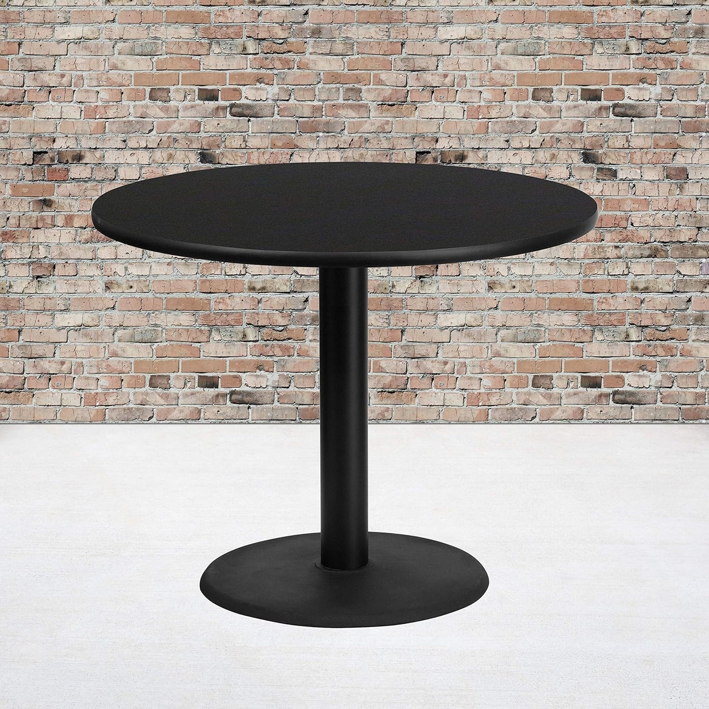 Flash Furniture Stiles 36'' Round Black Laminate Table Top with 24'' Round Table Height Base